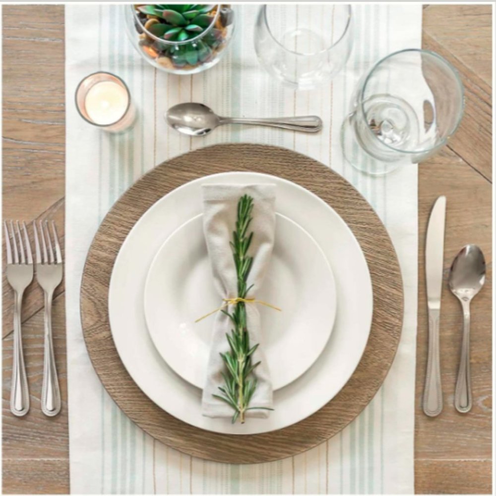 4pcs Faux Barnwood 13” Grey Charger Plate